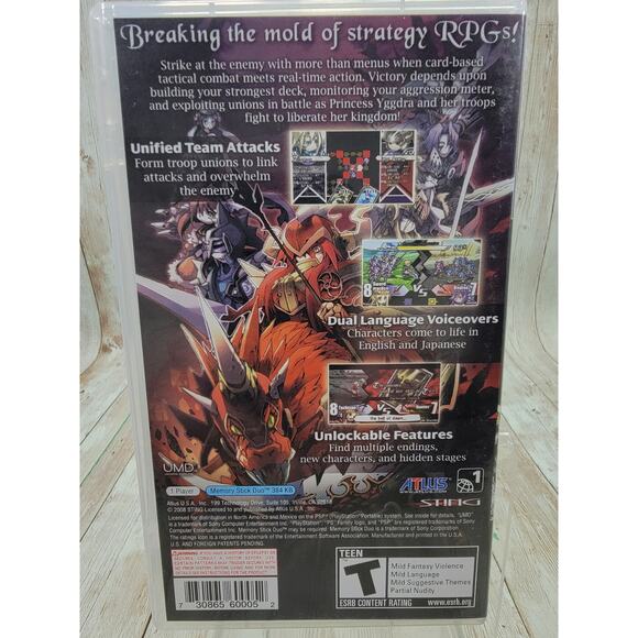 Yggdra Union We'll Never Fight Alone Sony PSP, 2008 Complete Game w/ Manual - Picture 2 of 5